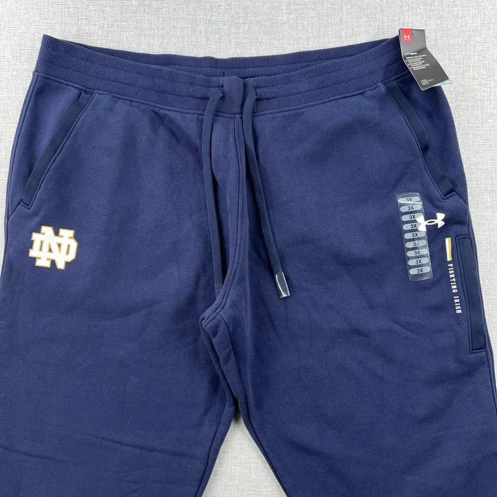 NEW Under Armour Notre Dame Team Issue All Day Joggers Mens 3XL Blue Fleece